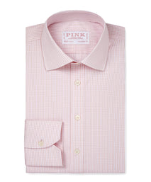 Pale Pink & White Tailored Fit Essential Gingham Formal Shirt