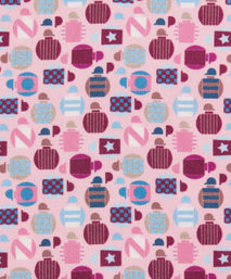 Pink & Multicolour Small Jockey All Over Printed Silk Pocket Square