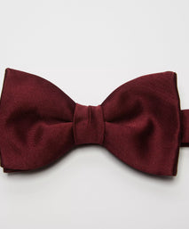 Burgundy Red Silk Satin Bow Tie