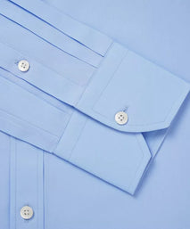 Pale Blue Tailored Fit Double Cuff Ramses Poplin Formal Shirt