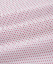 Deep Pink & White Tailored Fit Formal Red Biro Stripe Shirt