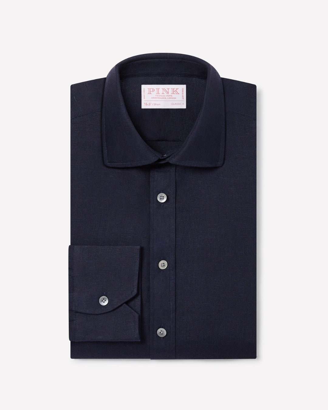 Navy Classic Fit Essential Linen Formal Shirt